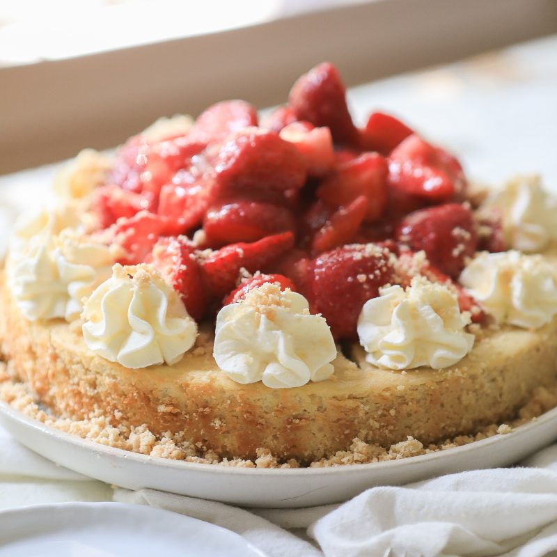 Dairy-Free Strawberry Shortcake Cheesecake by Primal Palate - FoodSocial