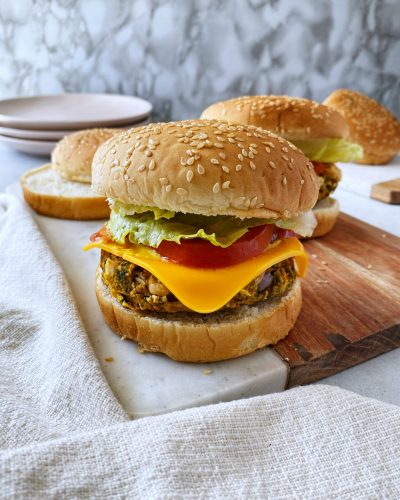 Vegan White Bean Spinach Burgers (GF)