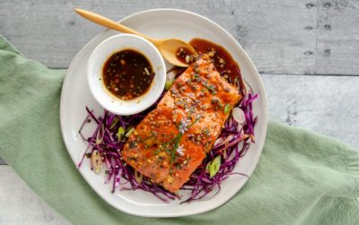 Caramel Garlic Glazed Salmon