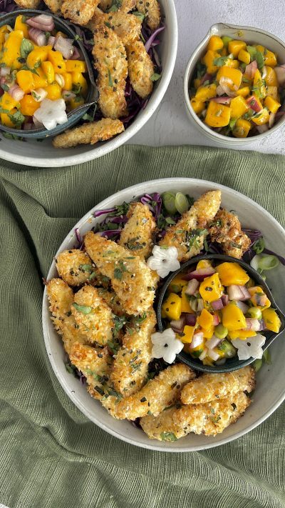 Fish Chips & Mango Salsa