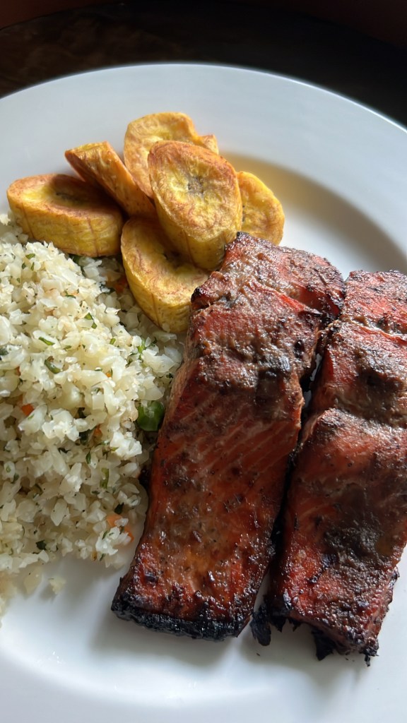 Air Fryer Jerk Salmon by Triangle Traveling Caveman FoodSocial