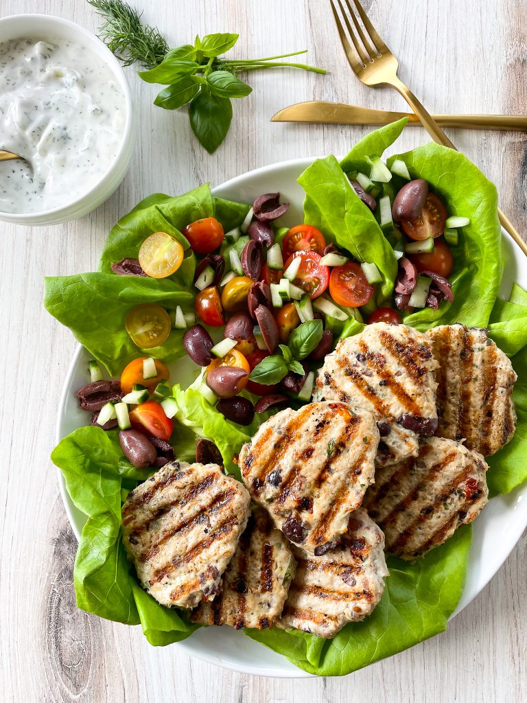 Mediterranean Inspired Chicken Patties with Tzatziki by Spoons N Spices - FoodSocial