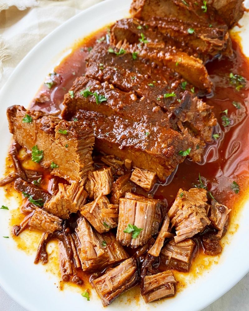 Slow Cooker BBQ Brisket by Fit Slow Cooker Queen - FoodSocial
