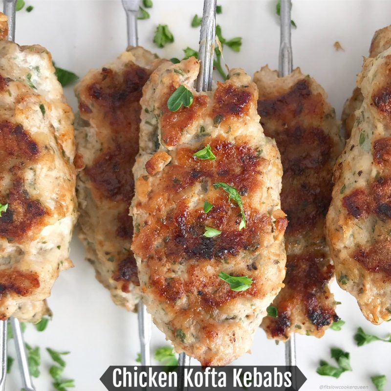 Grilled Chicken Kofta Kebabs (Paleo, Whole30, Low-Carb) by Fit Slow Cooker Queen - FoodSocial