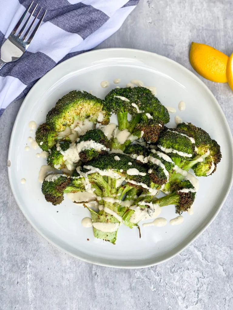 Crispy Broccoli with Lemon Tahini Sauce by Real Food with Altitude - FoodSocial