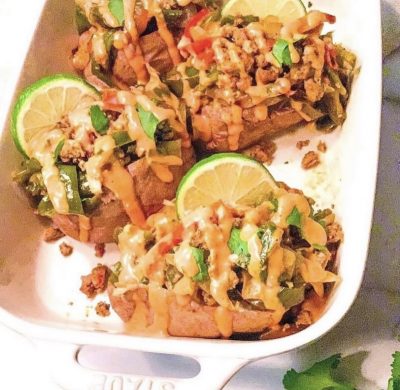 Chicken Fajita Stuffed Potatoes