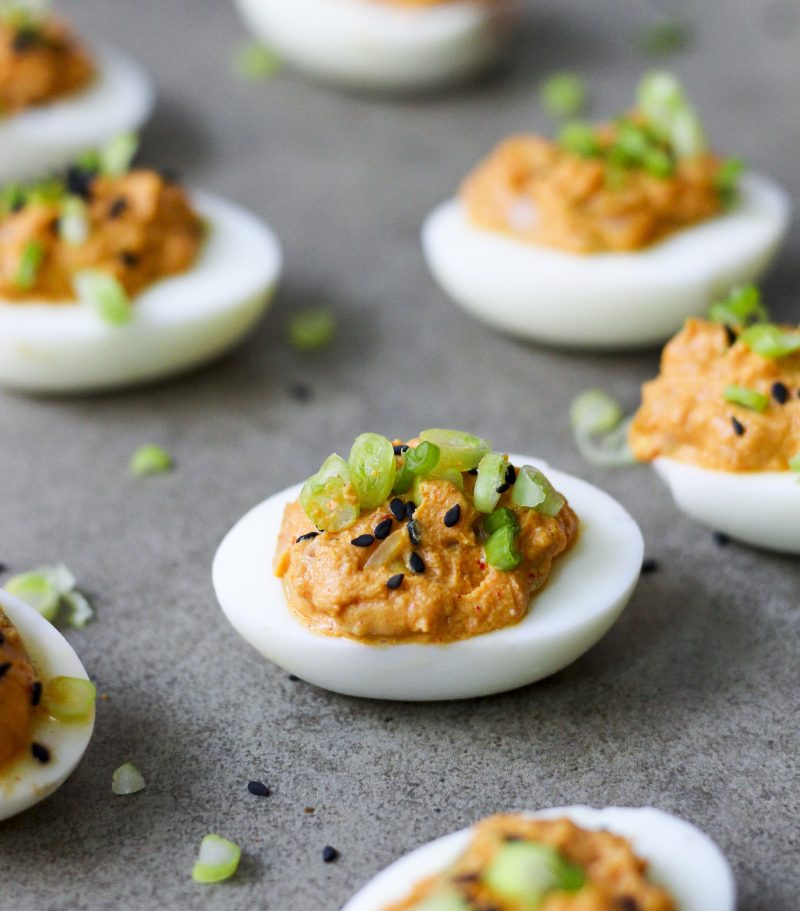 Kimchi Deviled Eggs by What Great Grandma Ate FoodSocial