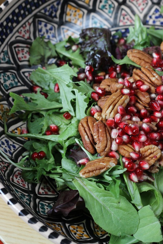Field Greens with Pomegranate Seeds & Maple Vinaigrette by Jennifer Robins - FoodSocial