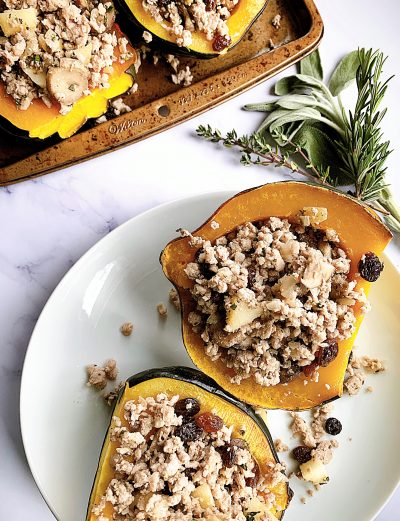 Pork & Apple Stuffed Acorn Squash