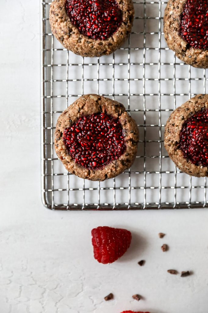 Easy Gluten-Free Chocolate Raspberry Thumbprint Cookies by Jessi's Kitchen - FoodSocial