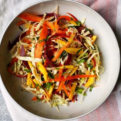 Quick and Easy Cabbage, Carrot & Mango Slaw