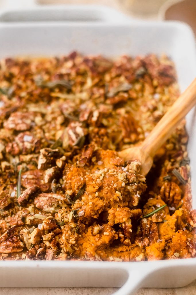 Bourbon Pecan Sweet Potato Casserole by Georgia Grinders - FoodSocial