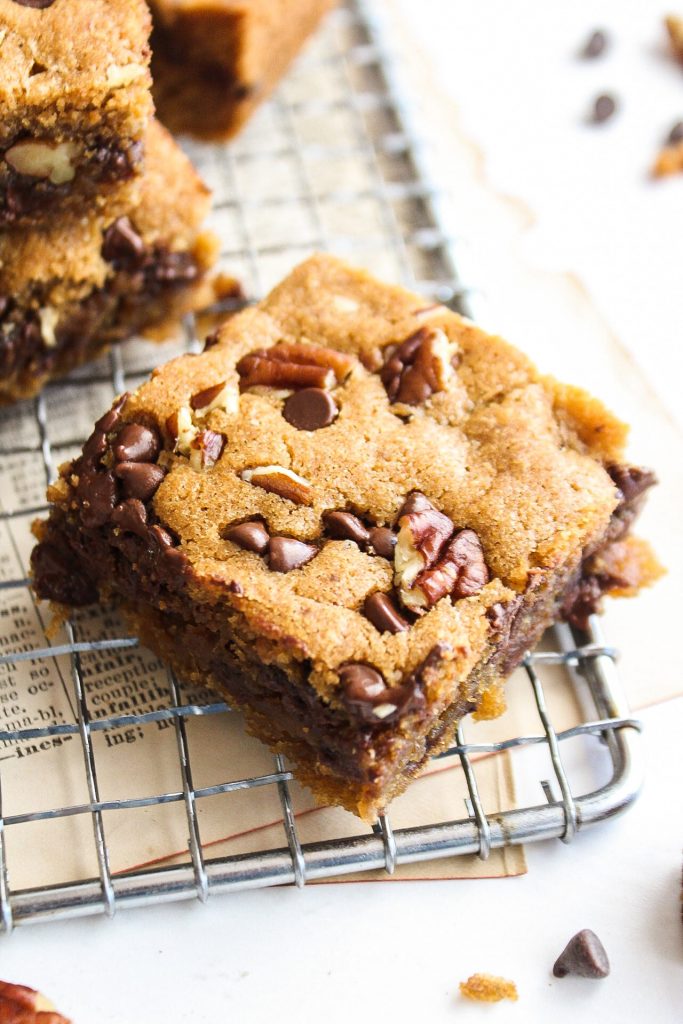 Brown Butter Pecan Cookie Bars by Morgan Peaceman - FoodSocial