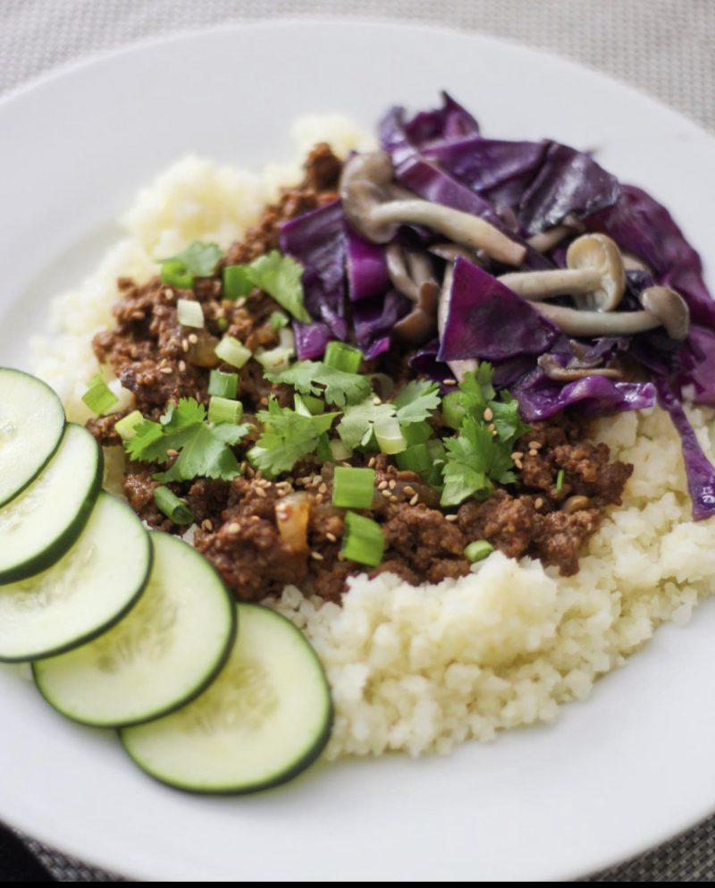 Gochujang Ground Beef Bowls by Nicole Castley FoodSocial