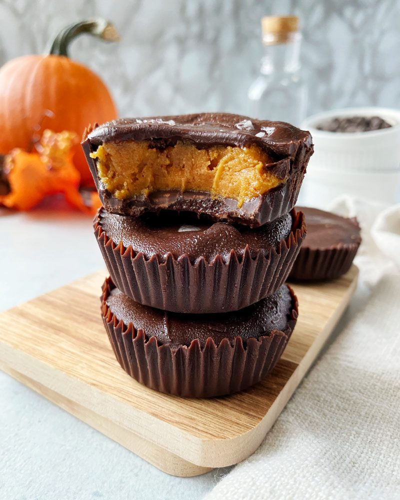 Healthy Homemade Reese’s Peanut Butter Pumpkin Cups (Vegan) by Riri's Recipes - FoodSocial