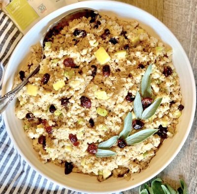 Cranberry Apple Caulirice Stuffing