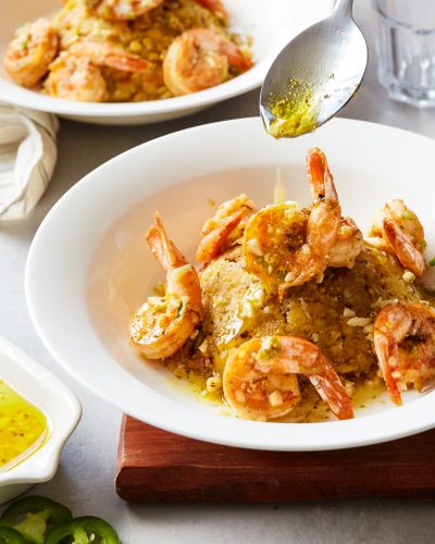 Mofongo with Mojo Shrimp