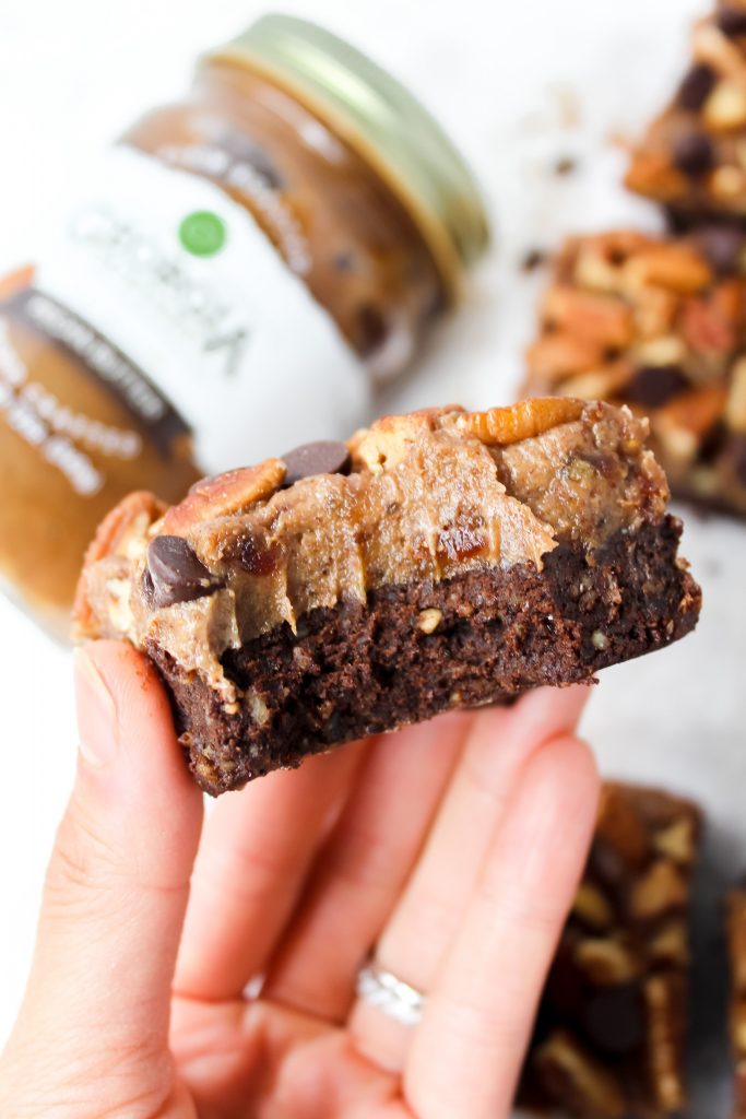No Bake Turtle Brownies by Georgia Grinders - FoodSocial