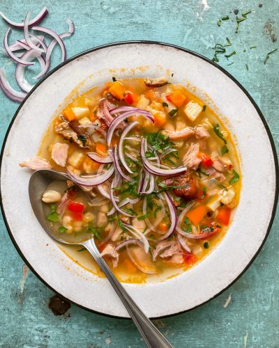 Romanian Bean Soup with Smoked Meat and Tarragon