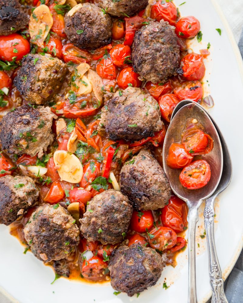 Spanish Meatballs with Cherry Tomato Sauce by Primal Gourmet FoodSocial
