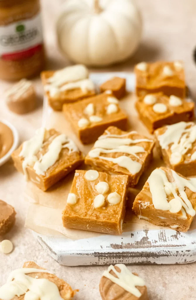 White Chocolate Pumpkin Cookie Dough Fudge by Georgia Grinders - FoodSocial