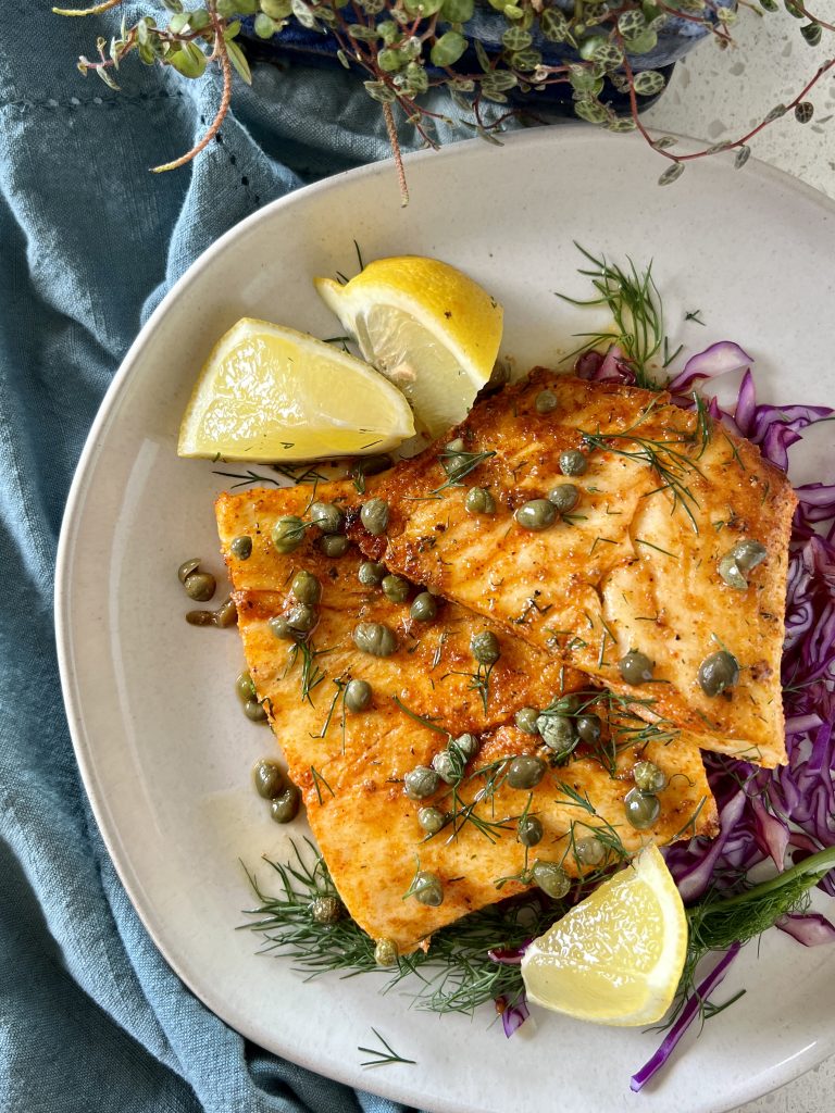 Pan Seared Lemony Halibut by Back Porch Paleo - FoodSocial