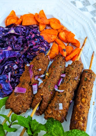 Sheet Pan Seekh Kebab with Roasted Veggies