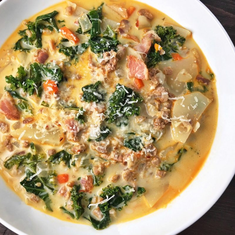 Paleo Creamy Dreamy Sausage and Kale Soup by Paleoish - FoodSocial