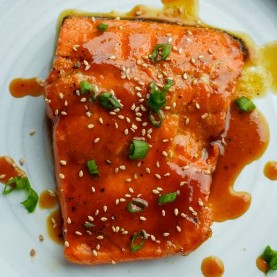 Paleoish Miso Marinated and Glazed Sheet Tray Salmon