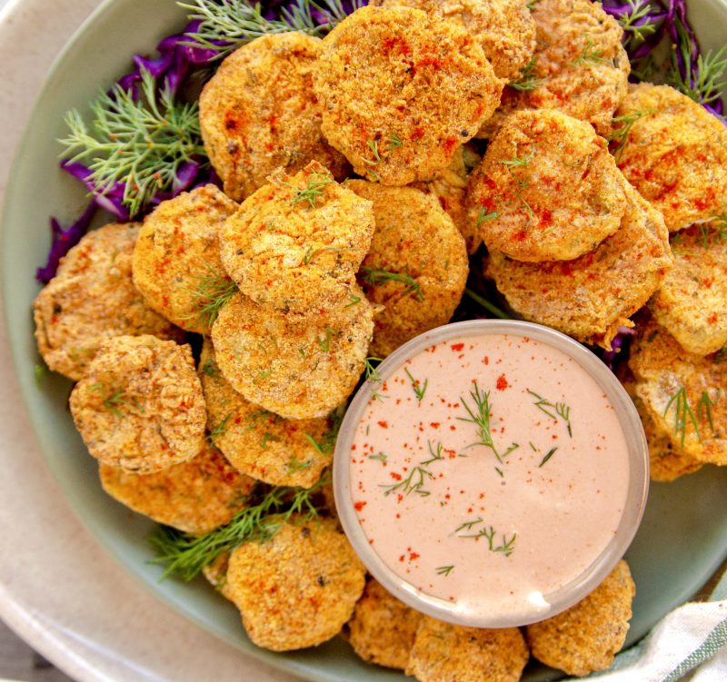 Whole30 Air Fried Pickle Nickels by Back Porch Paleo FoodSocial