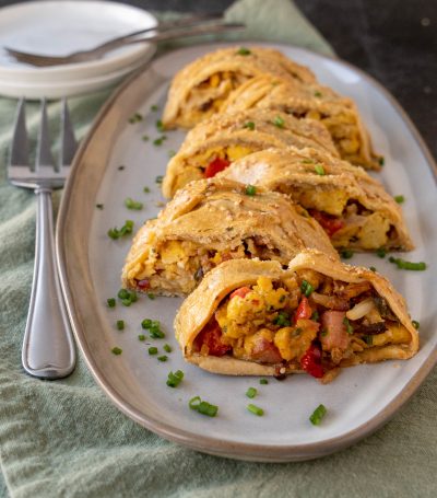 Breakfast Eggs & Potato Strudel