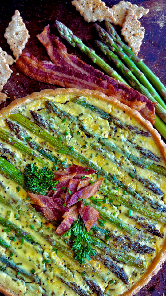 Asparagus & Bacon Quiche by Back Porch Paleo FoodSocial