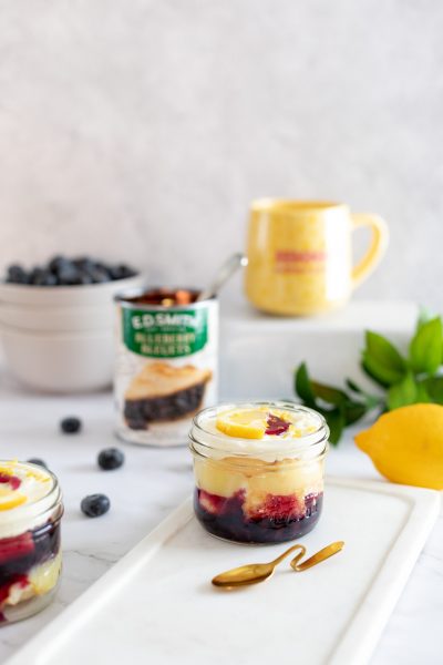 Blueberry and Lemon Mini Trifles (No bake, in jars!)