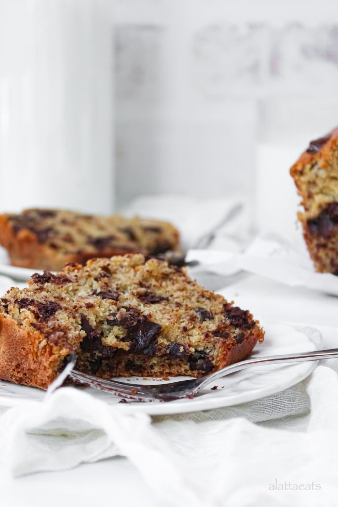 Chocolate Chip Banana Bread (Gluten-Free & Dairy-Free) by Katie | A Latta Eats - FoodSocial