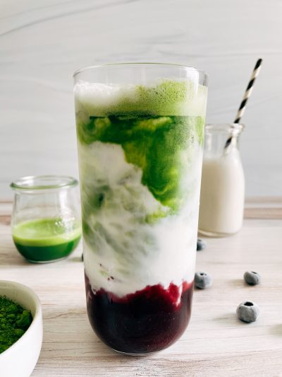 Iced Blueberry Matcha Latte