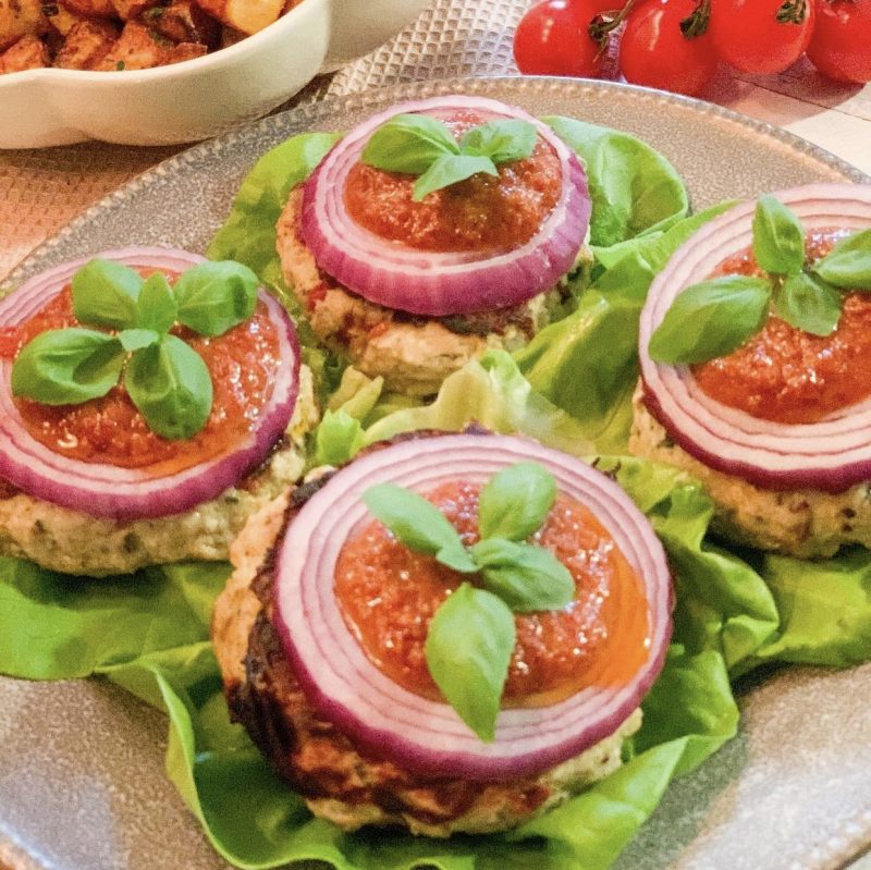 Sun Dried Tomato Chicken Burgers & Sauce by Penny's Primal FoodSocial