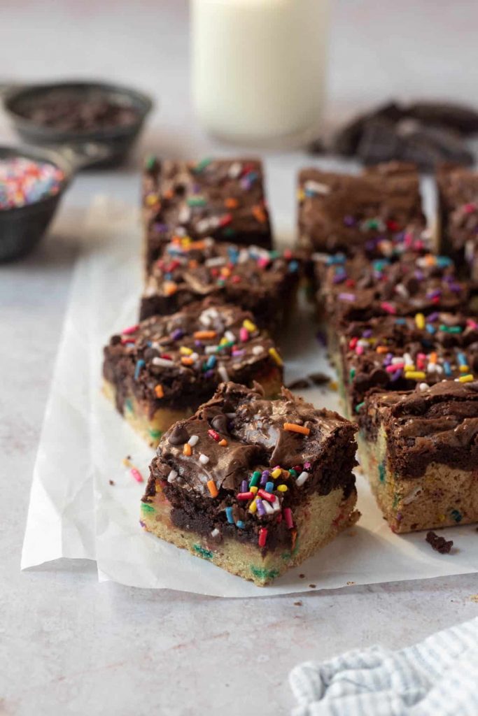 Birthday Cake Brownies by The Sweet Occasion - FoodSocial