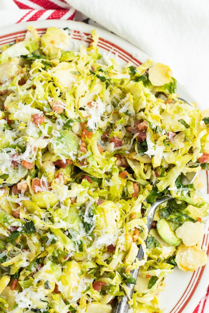 Brussels Sprouts with Pancetta and Parmesan by Priscilla Lawrence - FoodSocial
