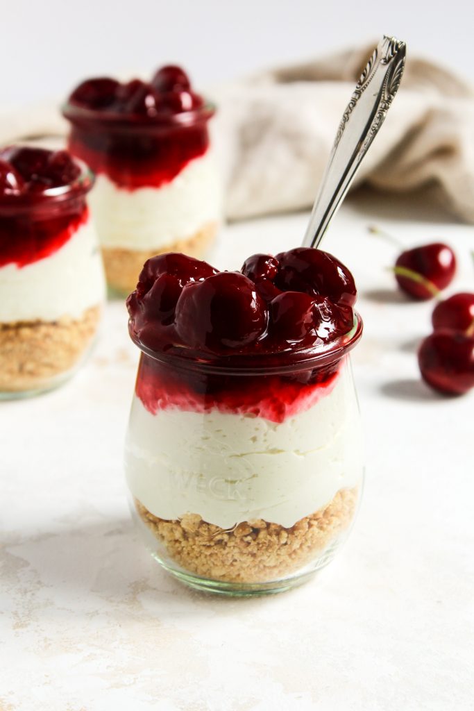 No-Bake Cherry Cheesecake Parfaits by The Sweet Occasion - FoodSocial