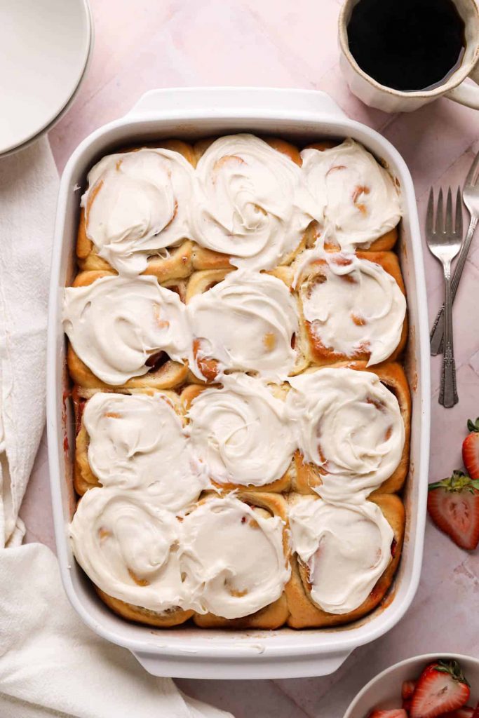 Strawberry Cinnamon Rolls by The Sweet Occasion - FoodSocial