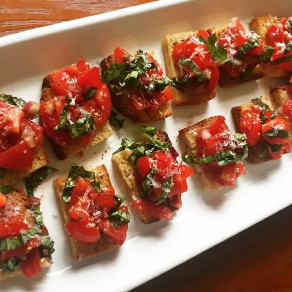 Gluten Free Tomato Bruschetta with Garlicky Baguette by allisappetite - FoodSocial