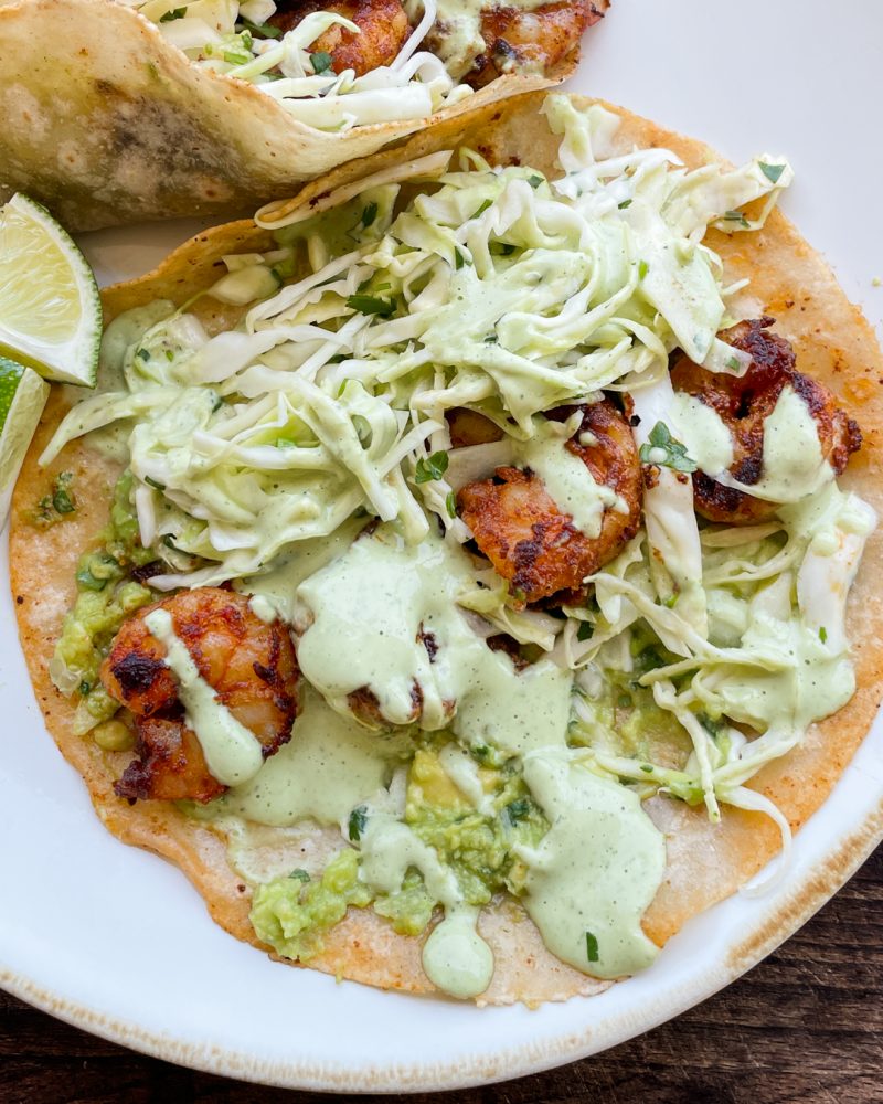 Paleo Shrimp Tacos with Chile Lime Crema by Primal Gourmet - FoodSocial