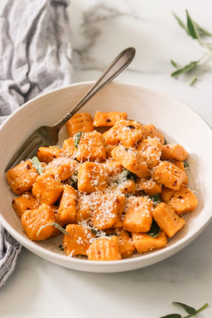 Sweet Potato Gnocchi With Garlic Brown Butter By What Great Grandma Ate Foodsocial