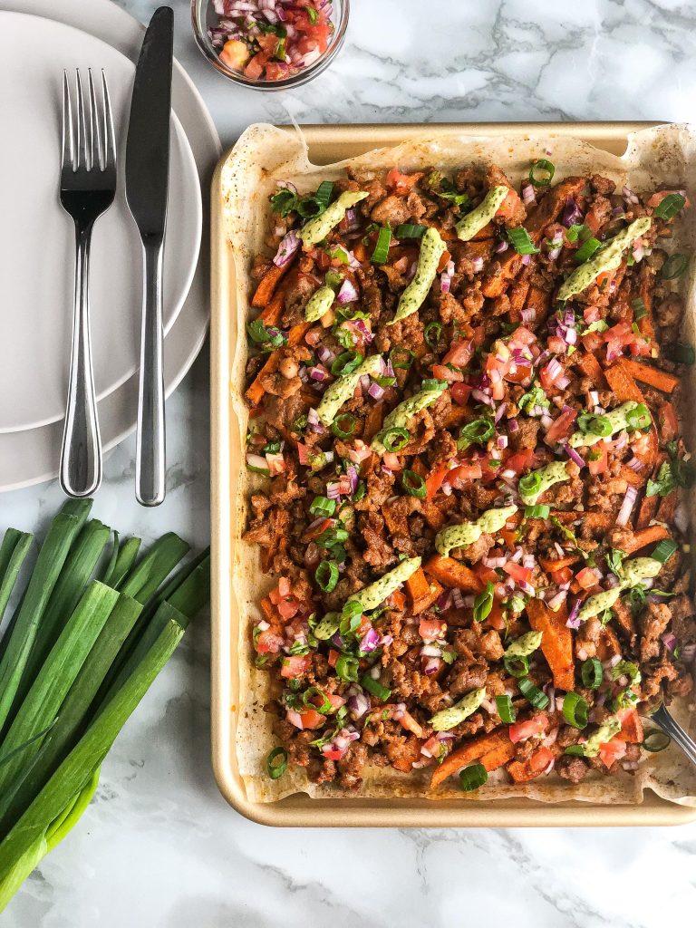 Loaded Sweet Potato Fries with Chorizo by Priyanka Nadkarni - FoodSocial