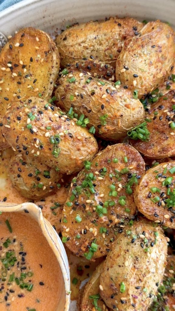 Tropical Furikake Potatoes w/ Sriracha Mayo by Back Porch Paleo - FoodSocial