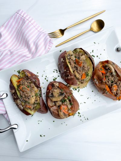 Stroganoff Stuffed Sweet Potatoes