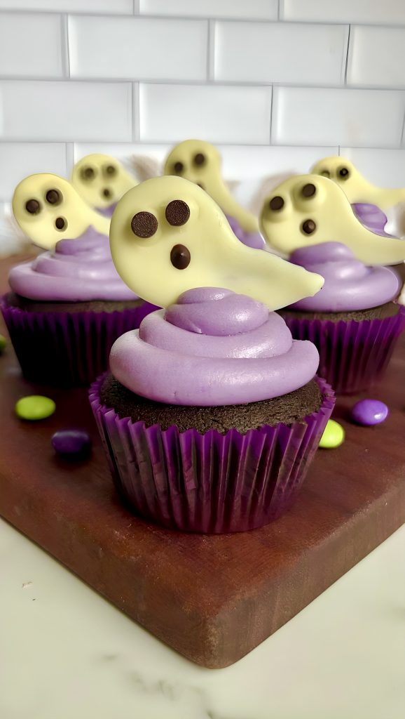 Paleo Chocolate Ghost Cupcakes by colleenshealthylife - FoodSocial