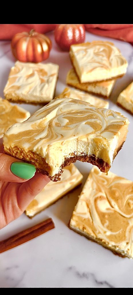Pumpkin Cheesecake Bars by colleenshealthylife - FoodSocial