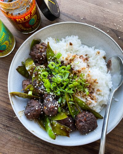 Mala Spiced Meatballs with Sichuan Chili Crisp Glaze