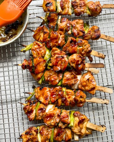 Sichuan Chili Crisp Glazed Yakitori (Grilled Chicken Skewers)